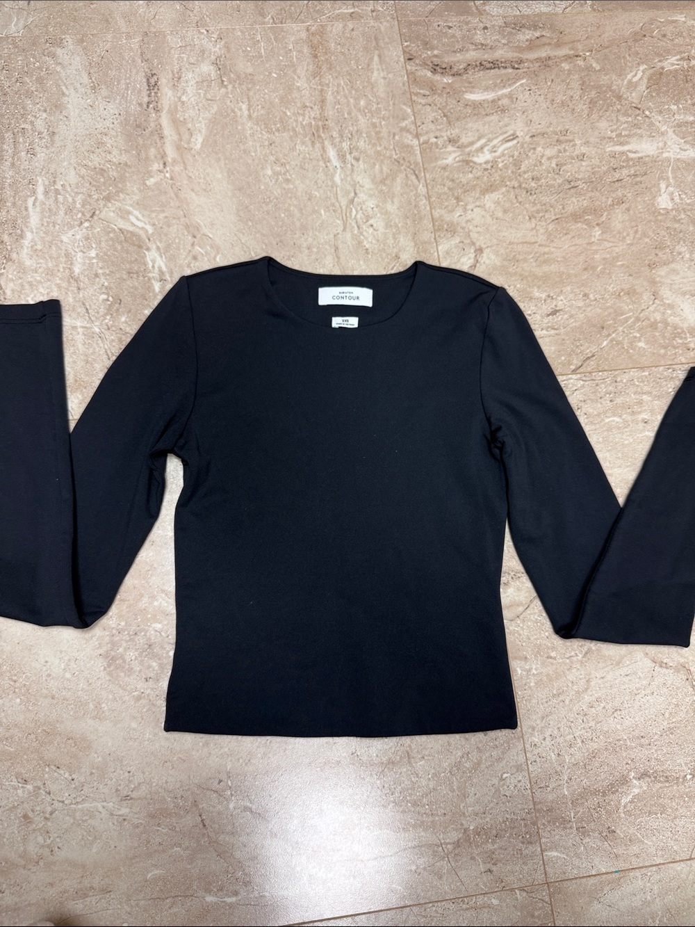 Babaton Black Long-Sleeve Crewneck Top